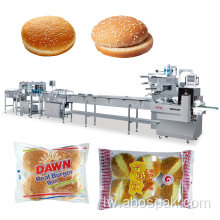 מכונה אוטומטית לאריזת מזון ללחם לחמניות המבורגר